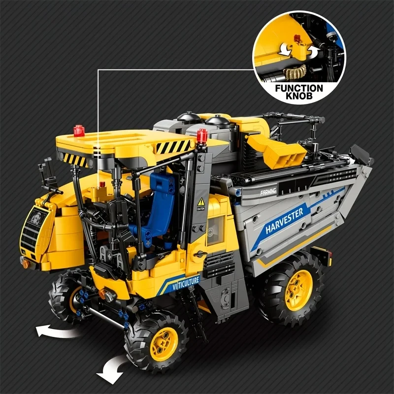 2206PCS Grape Harvester Building Blocks Remote Control Farm Engineering Vehicle RC Car Model Electronic Bricks Toys Kids Gifts