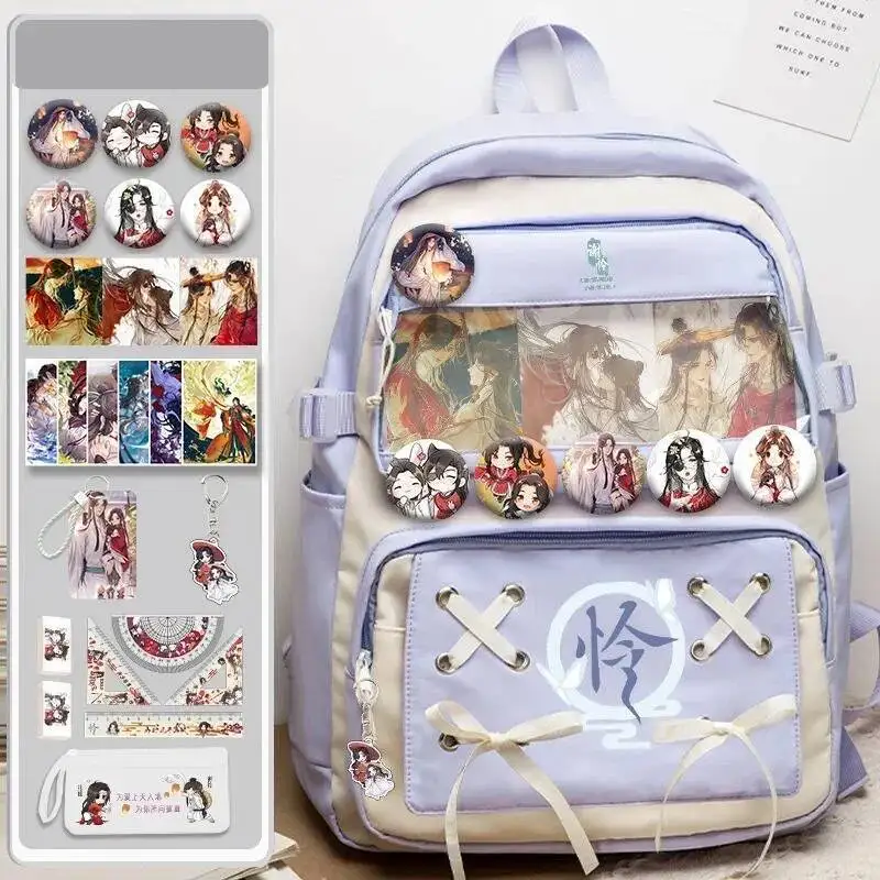 

Аниме игра черный, синий, фиолетовый, небесные официальные предложения, благословение Tian Guan Ci Fu, прозрачные милые школьные сумки, рюкзаки для девочек