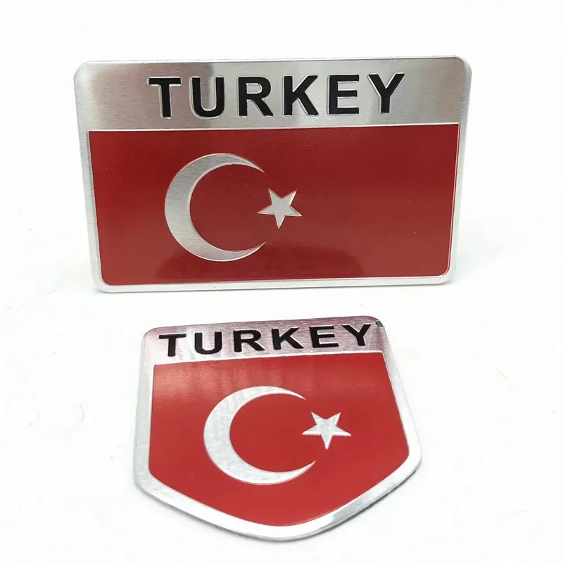 3D Aluminum Car TURKEY National Flag Map Emblem Sticker For For TOGG Kawasaki Auto Fender Side Rear Trunk Decal Badge Styling