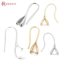 10PCS 18K Gold Color Brass with Clasps Clip Earrings Hooks High Quality Diy Jewelry Making Earrings Accessories for Women