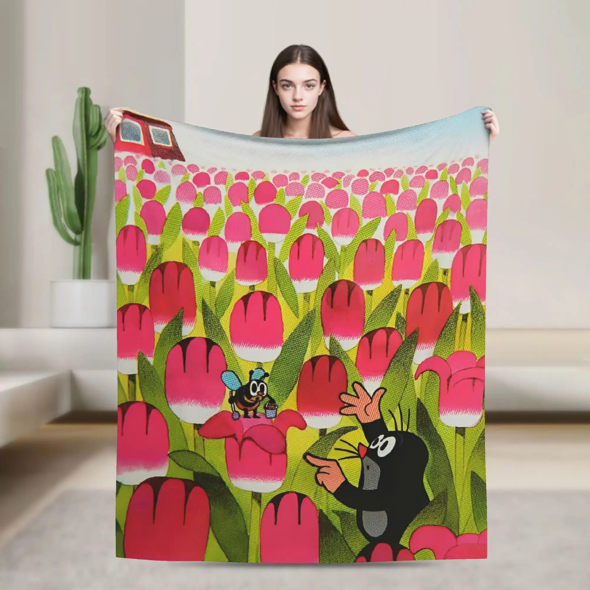 The Little Mole Blanket Quality Super Warm  Throw Blanket Spring Decorative Bedroom Street Trend Bedspread