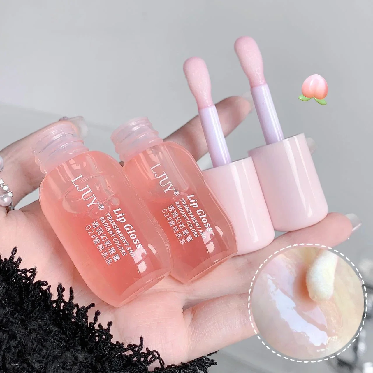 Crystal Jelly Lip Oil Hydrating Plumping Lips Coat for Lipstick Lipgloss Tinted Clear Lip Plumper Serum Lips Care Fruit Lip Balm