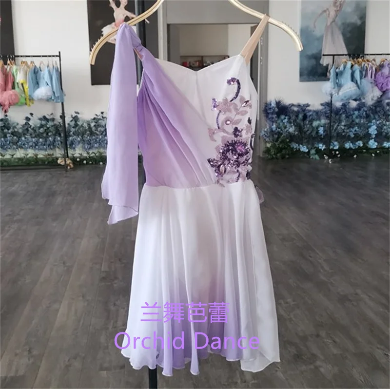 Exquisite Custom Size Custom Color Kids Girls Performance Wear Contemporary Lilac Lyrical Ballet Dress