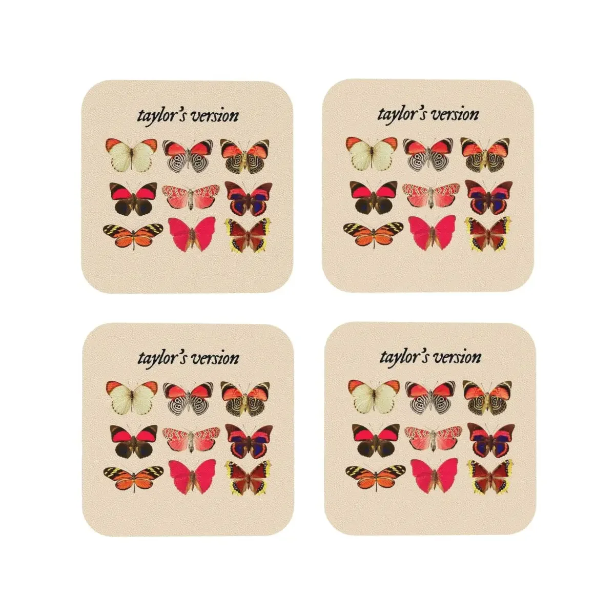 Taylors Version Coasters Kitchen Placemats Non-slip Insulation Cup Coffee Mats For Decor Home Tableware Pads Set of 4