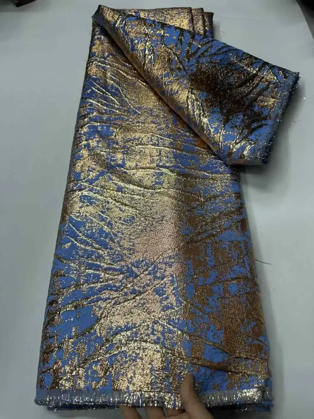 

Nigerian Damask Brocard Tiss 2025 New African Brocade Fabric Gradient Lace Jacquard Organza Lace French Net Material AH2036