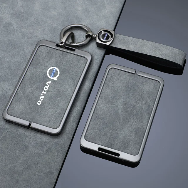 Skórzane etui na klucze samochodowe Smart NFC Card Pokrowiec na klucze Torba na klucze do Volvo EM90 EX30 2024 Polestar Akcesoria do ochrony kluczy