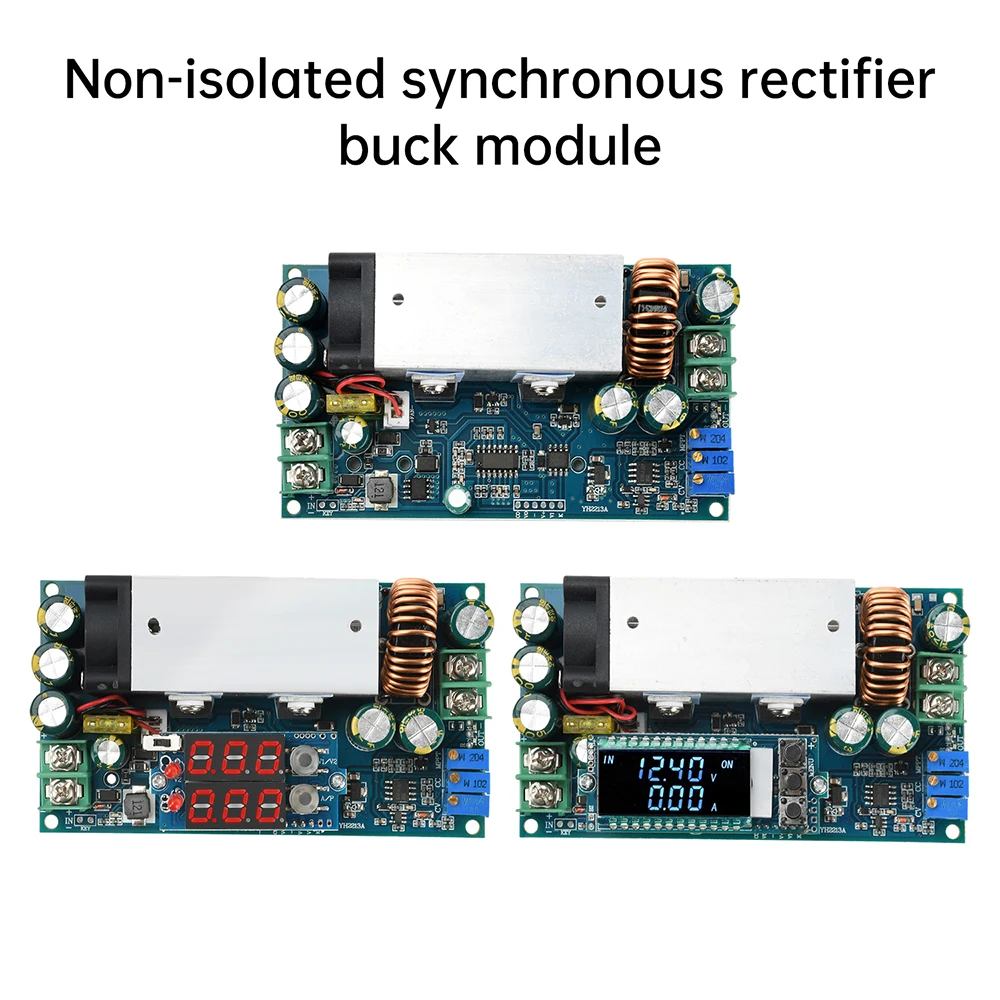 Módulo step-down ajustável dc 10-75v 20a, carregamento solar mppt, tensão constante e módulo de carregamento de corrente constante com display