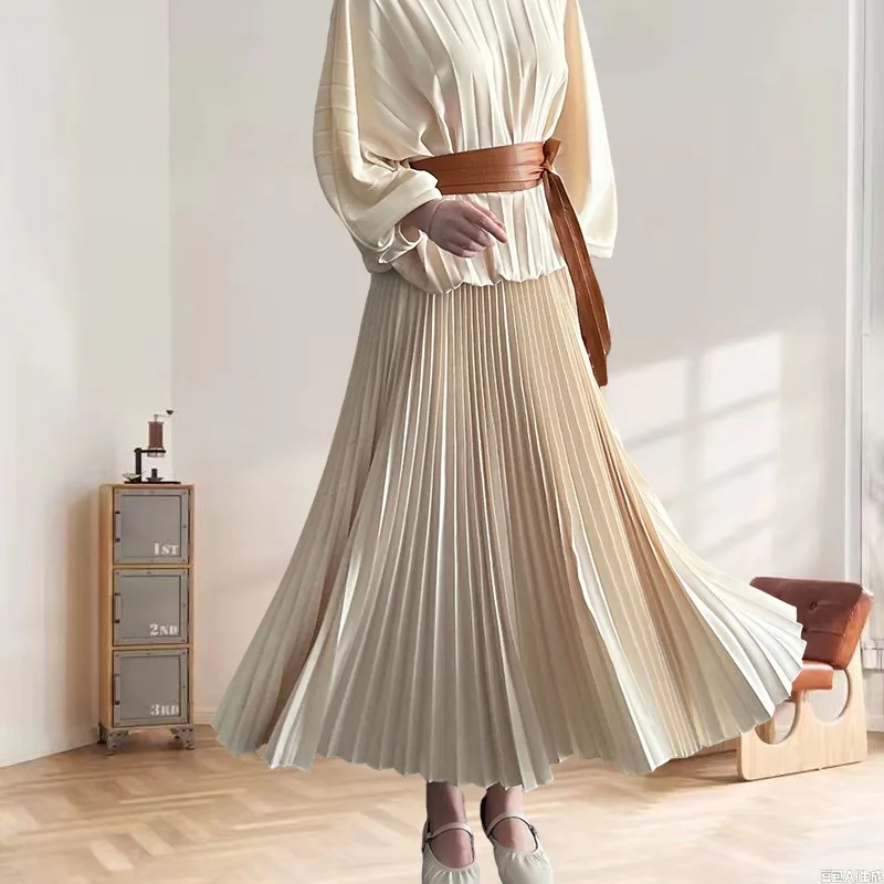 

Miyake Pleated Evening Half Skirt 2025 Miyake High-end Pleated Autumn Peplum Casual High Drape Soft Pleated Skirt Half Skirt