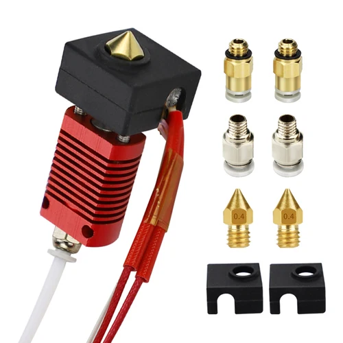 Creality Ender 3 V2/Ender 3Pro 용 조립 압출기 핫 엔드 키트, 0.4mm MK8 황동 깍지 히팅 블록 3D 프린터 액세서리, 9 개