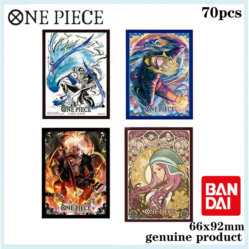 Set de Fundas para Cartas de One Piece Edición Limitada de Evento Bandai, 70 Piezas, Fundas Oficiales de Anime con Marco, Bonney, Sanji, King, Regalos de Juego