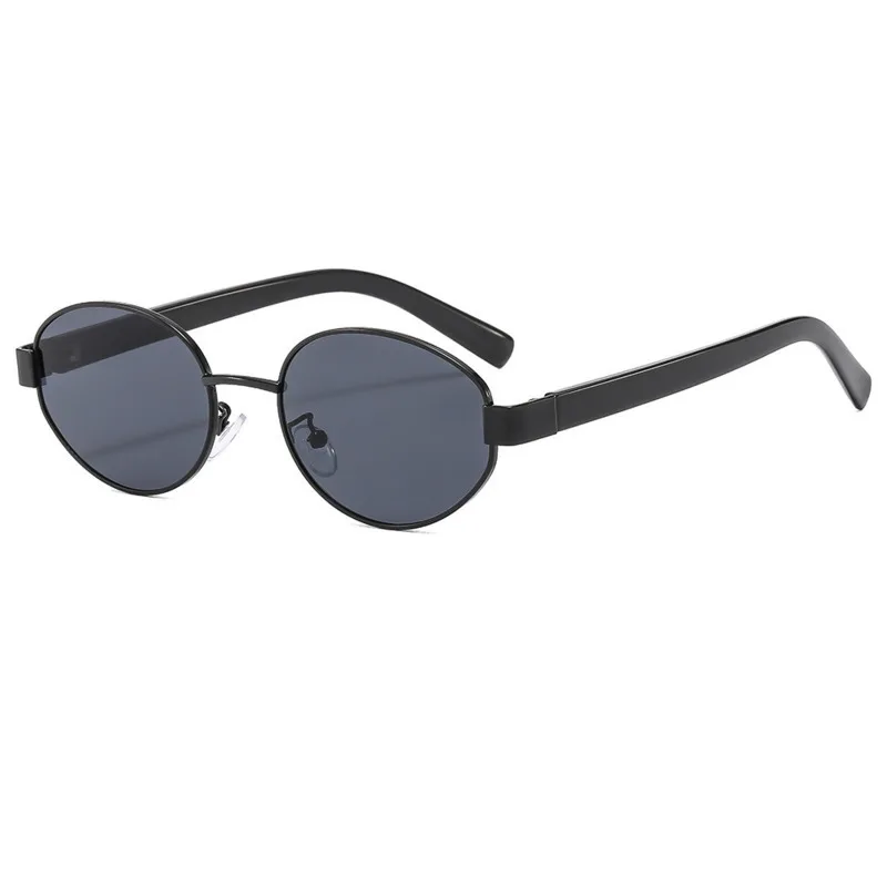 FRESHGUY Gafas de sol de moda para mujer, elipse de Metal Retro contra gafas protectoras ultravioleta, novedad de 2024