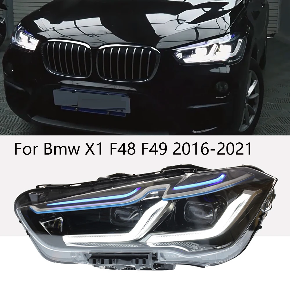 

Одна пара автомобильных фар для BMW X1 F48 F49 2016-2021 фронтальный проектор линзы DRL Фары Указатели поворота Автомобильные аксессуары