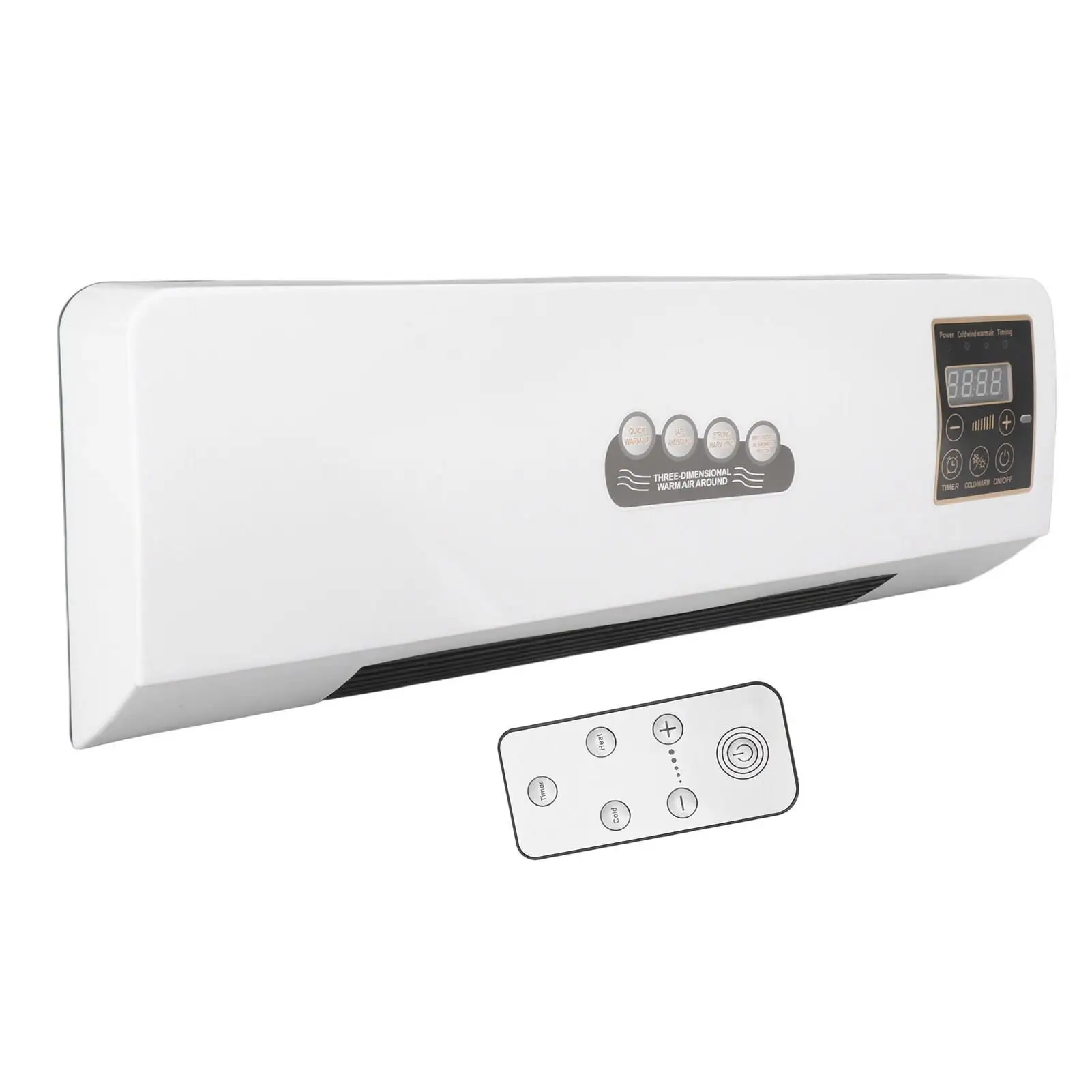 Electric Wall Mounted 2000W Heater & Cooler with Remote Control EU Plug 220V