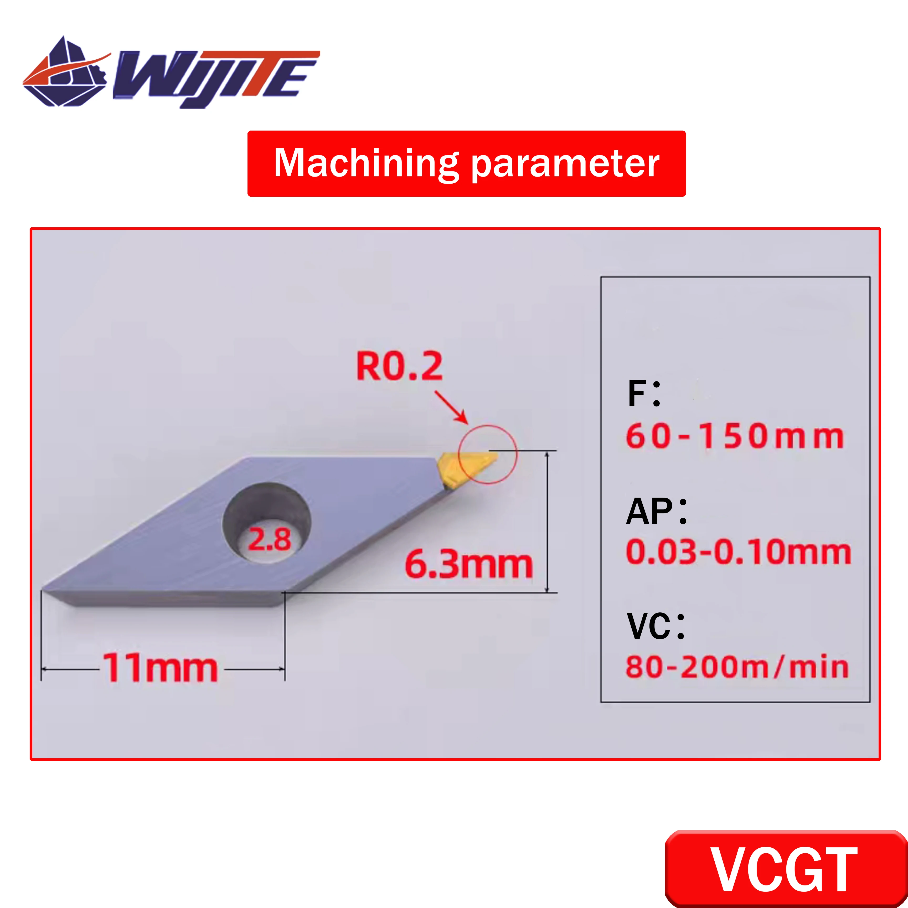 MCD insert single crystal turning tool is suitable for aluminum copper acrylic and other materials to achieve mirror effect