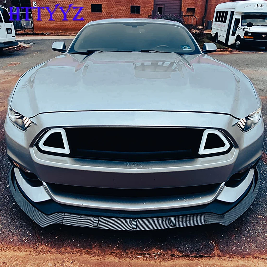 For Ford Mustang 2015 2016 2017 Gloss Black Car Front Bumper Splitter Lip Diffuser Body Kit Spoiler Guard Spoiler Frontal