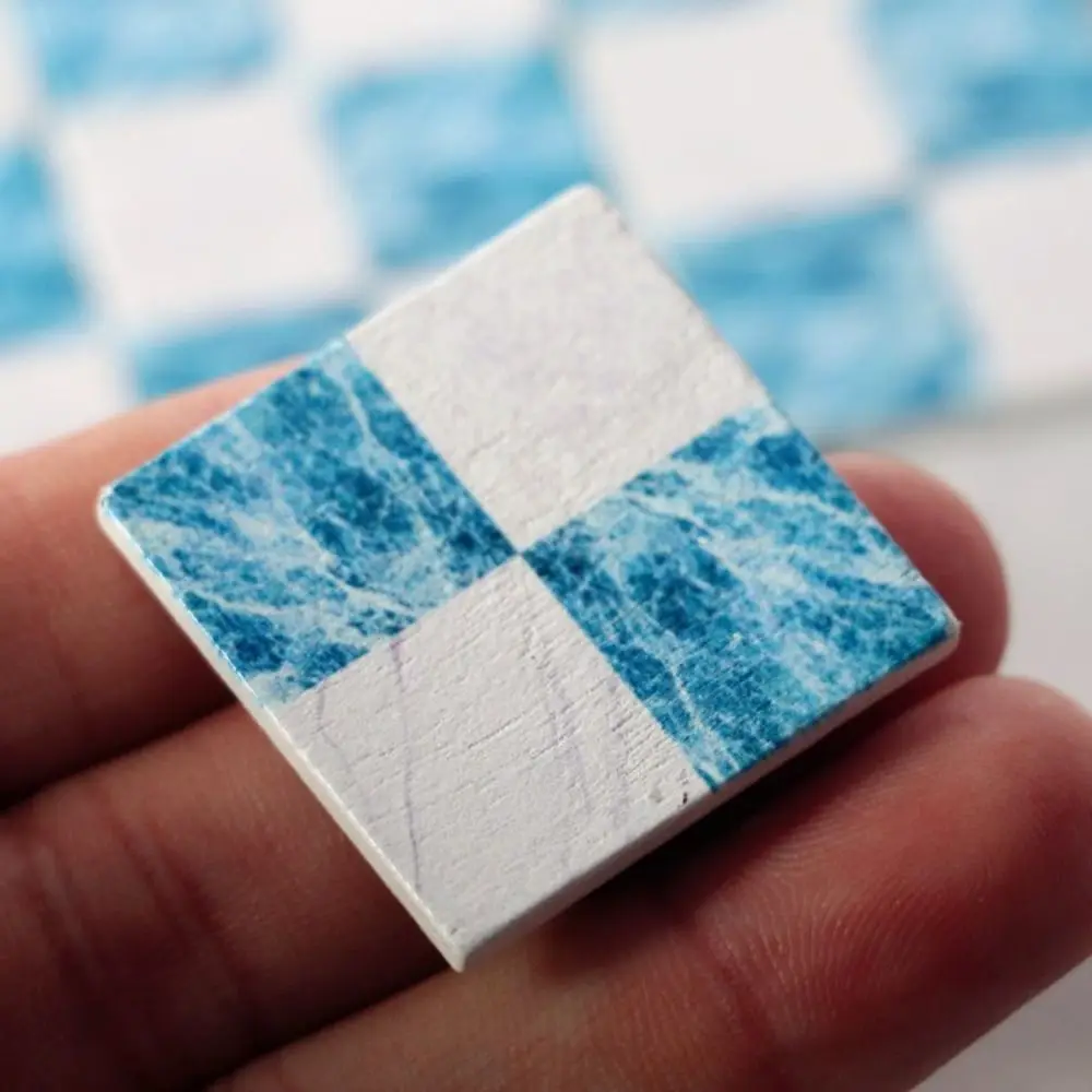 9 개/대 역할 놀이 1:6/1:12 인형 집 가구 인형 집 액세서리 광장 인형 집 나무 바닥 나무 블록