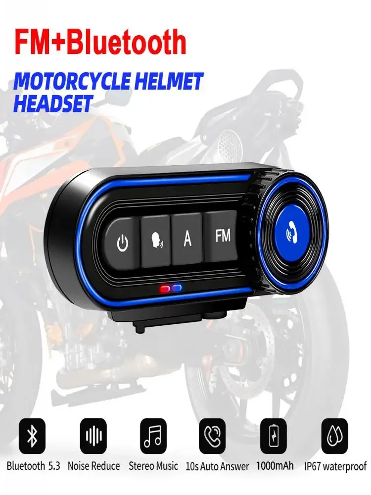 V5.3 casque de moto Bluetooth casque FM Radio stéréo écouteur étanche mains libres casque commande vocale réduction du bruit