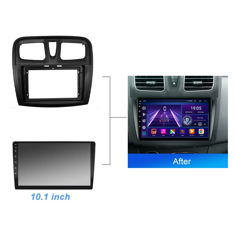 Kenvox-Autoradio pour Renault Logan 2, 2012-2019, Sandero 2, 2014-2020, Android, 2 Din, Montage Stéréo, Lunette, Kit de Cadre de Plaque Frontale