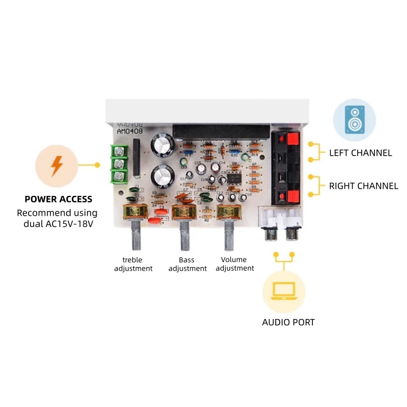 Audio Module 50w+50w Stk4132 Amplifier Board Dx-0408 2.0 Channel Double High-power Diy Amplifier Board Module Kit Drop Shipping