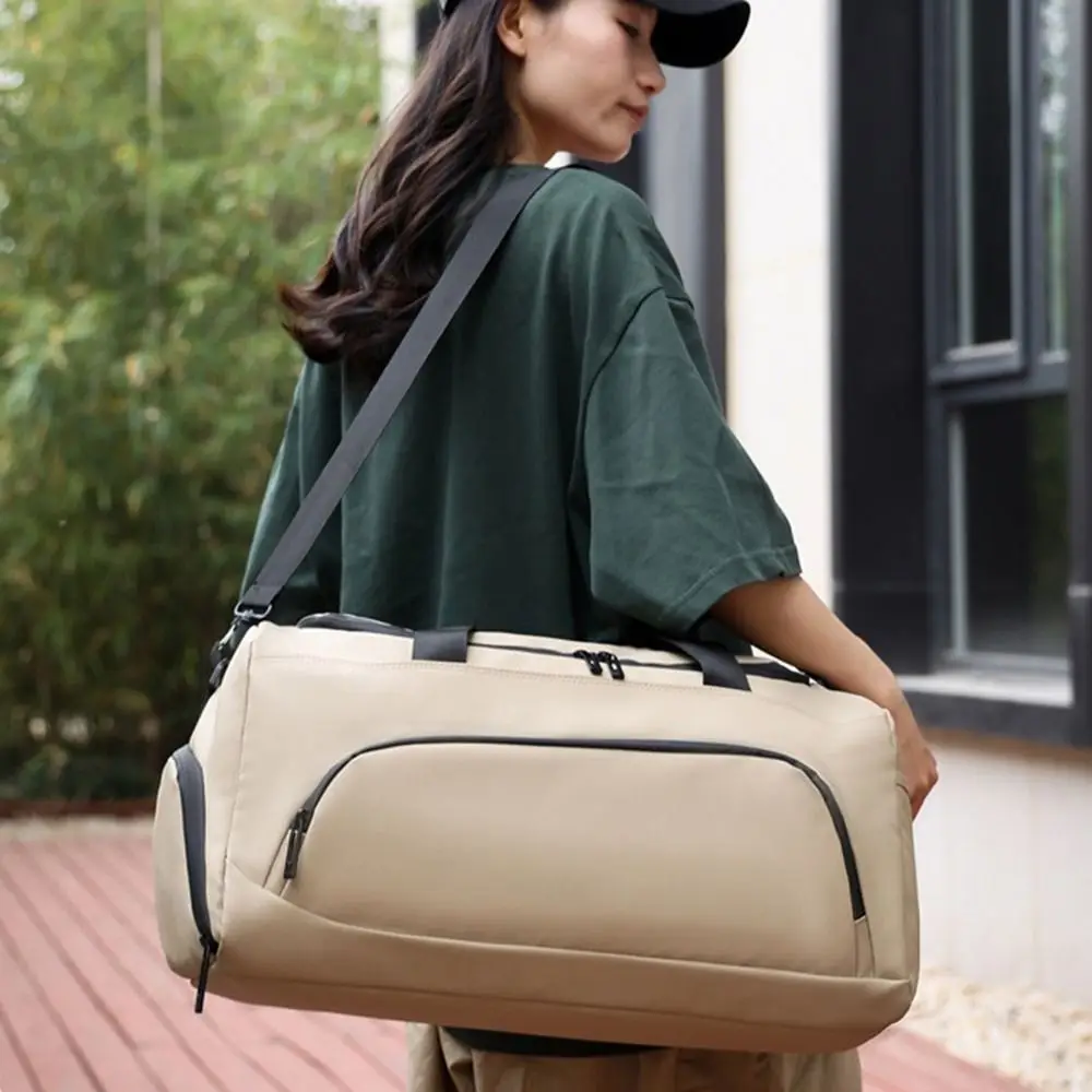 Large Capacity Travel Duffel Bag Waterproof Dustproof Sports Fitness Bag with Shoe Compartment Portable Travel Luggage Handbag