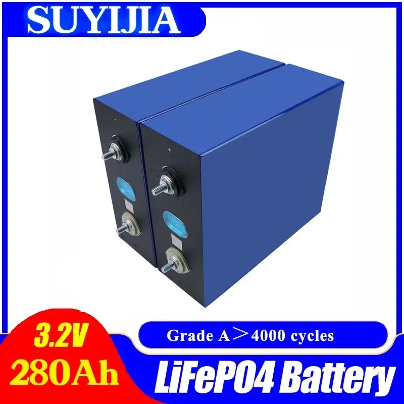 SUYIJIA 280Ah Lifepo4 Rechargable Battery Pack 3.2V Grade A Lithium Iron Phosphate Prismatic Brand New RV Solar EU US TAX FREE