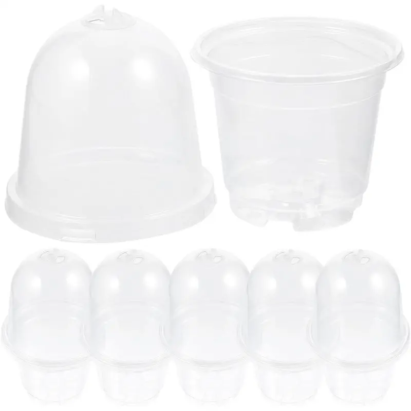 【FITTING】Gardening Pots With Cover 15Pcs Plastic Planter Small Nursery Pots For Seedlings And Indoor Outdoor Plants