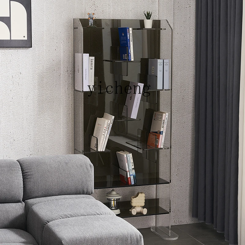YFY  acrylic floor-to-ceiling bookshelf display bookcase living room shelf reading newspapers and magazines shelf