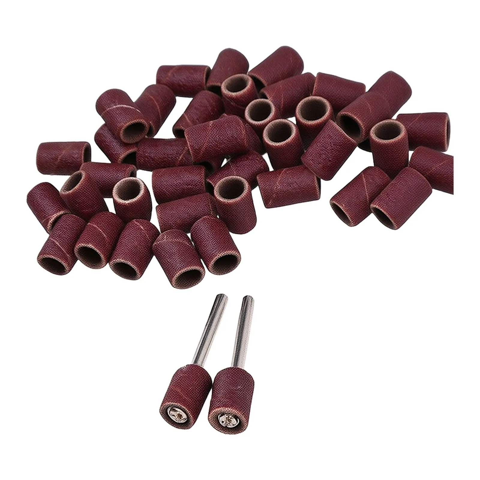+ 2pcs Mandrels Drum Sanding Bands Set 100pcs 320 Grit Accessories Drum Sanding Sleeves Lot Rotary Tool  + 2pcs