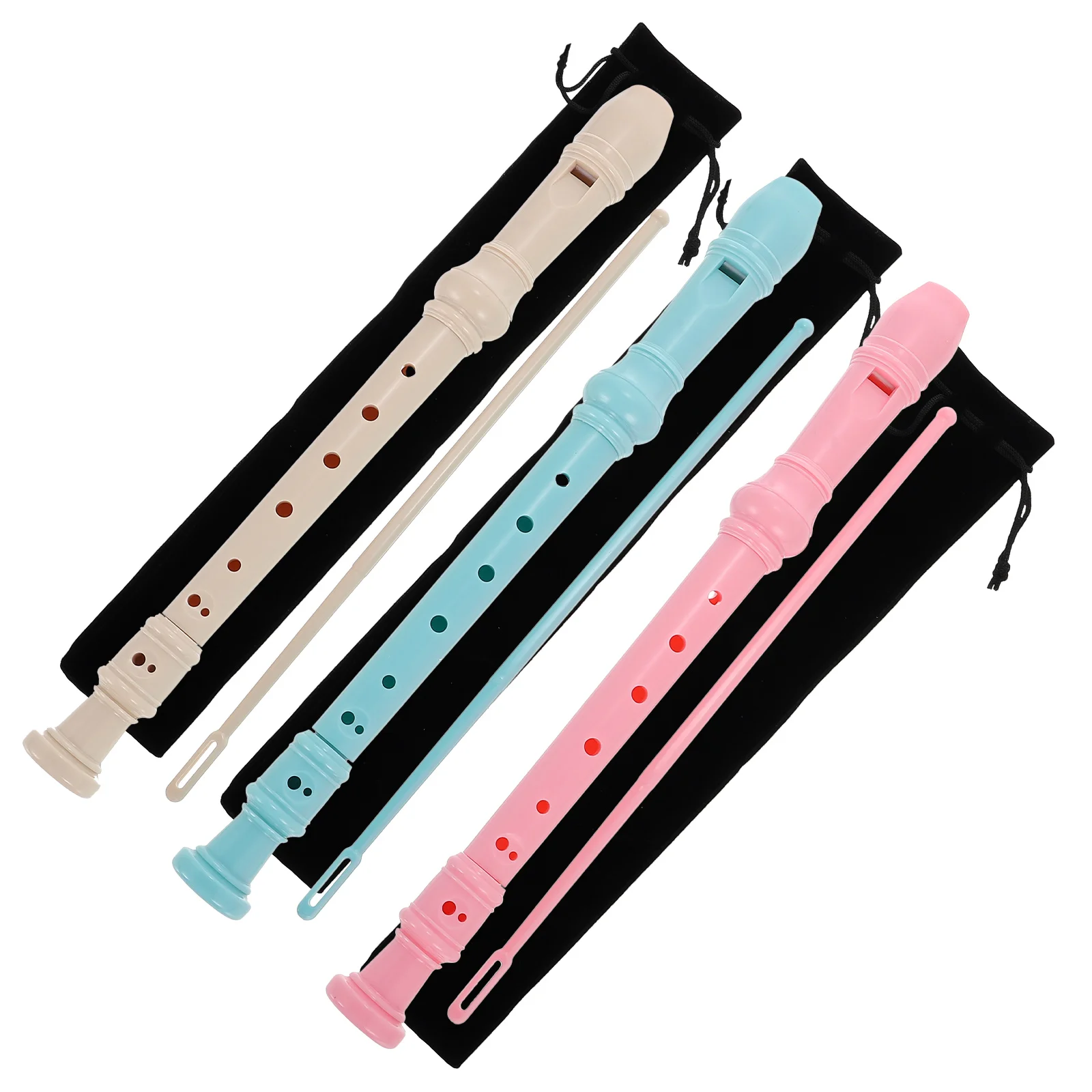 

Beginner Recorder ABS Flute 3 Sets Durable Plastic Clarinet Easy to Store Professional Kids Wind Instrument Student Musical