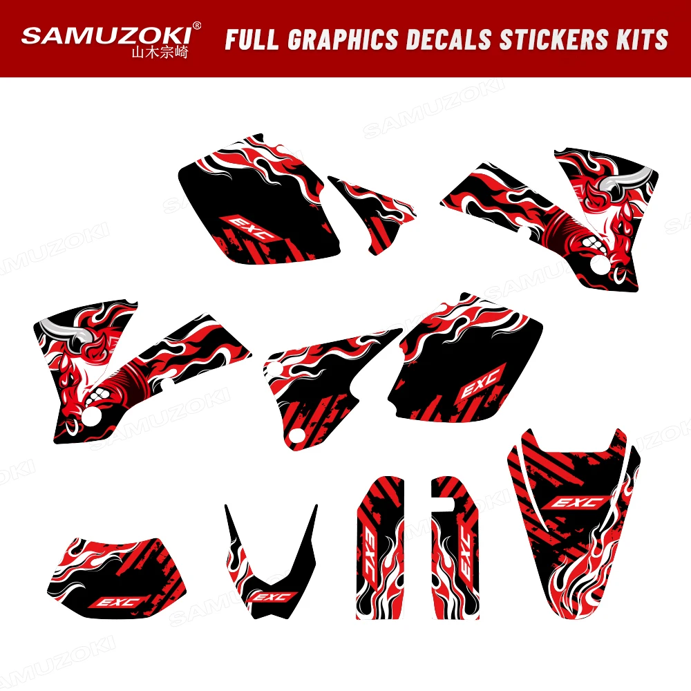 

Fit for EXC 2003 TEAM GRAPHIC KIT EXC 125 200 250 300 400 450 525 Motorcycle Fairing Graphics Background Decals Stickers