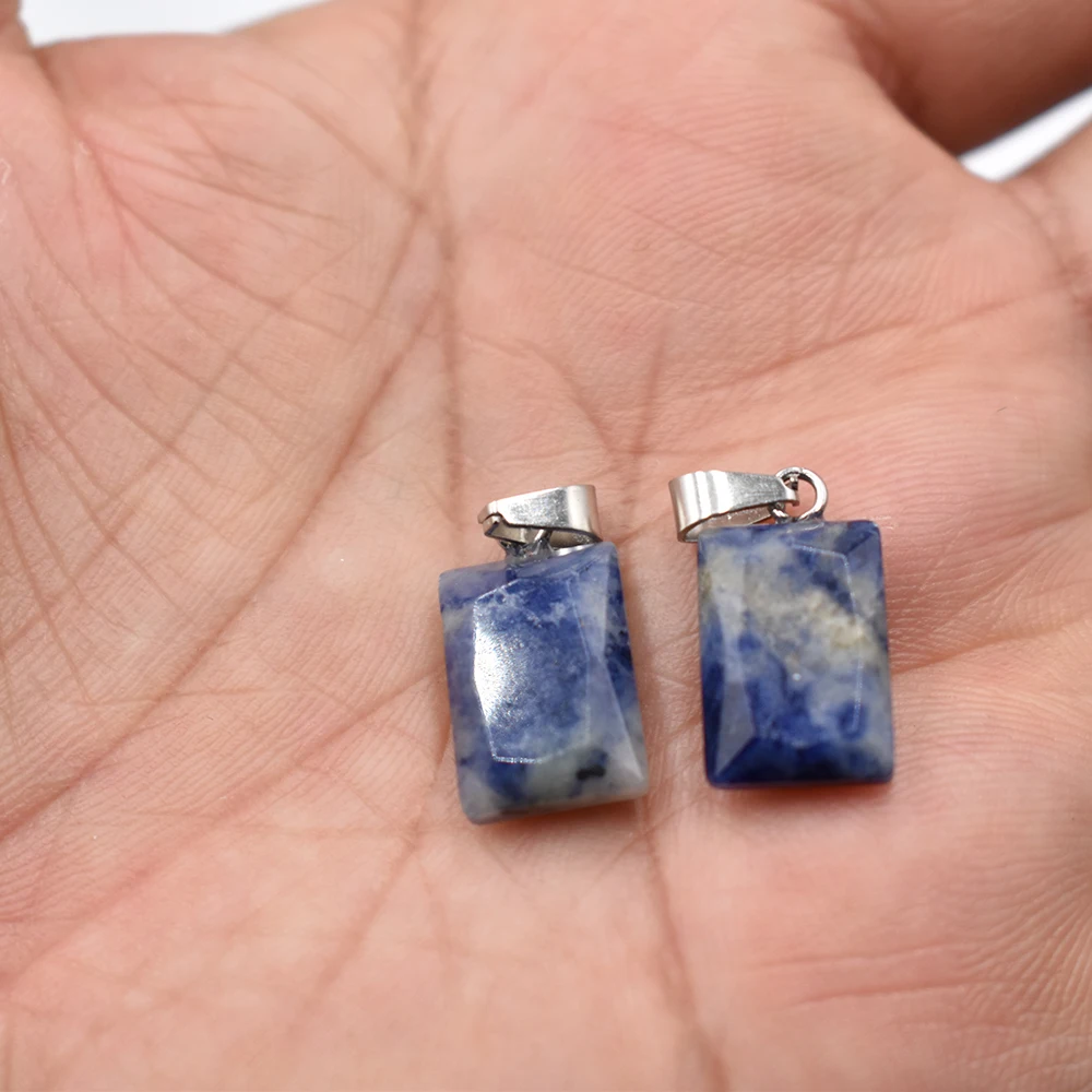 Großhandel 20 Stück/Lot geschliffene 10x14mm Naturstein Amethyst Rosenquarz Anhänger DIY Charm für Schmuckherstellung Kostenloser Versand – Detail 9