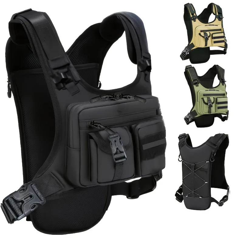 Outdoor Tactical Chest Bag Multi-functional Vest with Multiple Pockets for Sports Running Cycling Accessories