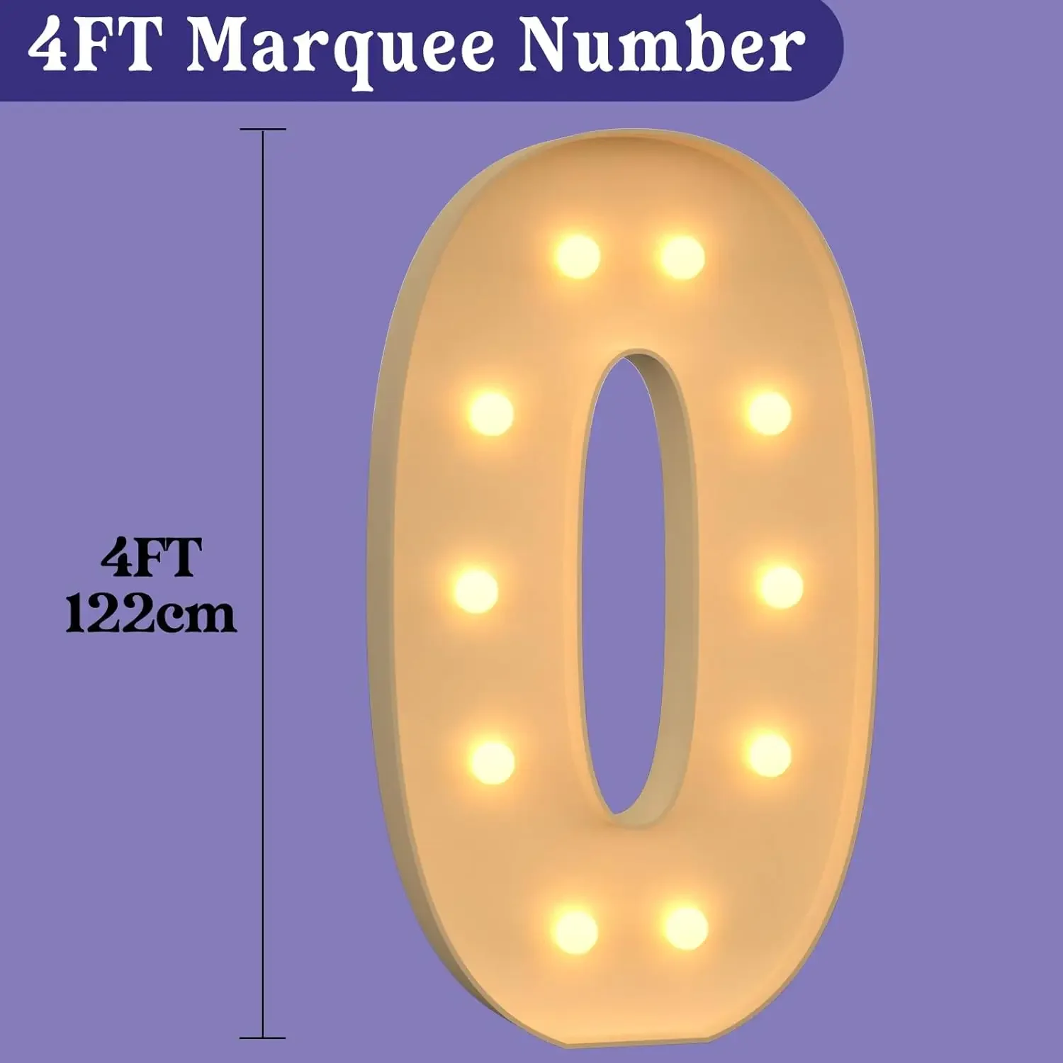 4FT/3.3FT DIY Marquee Light Up Numbers for 18th 21th Birthday Decor Mosaic Numbers for Balloons Anniversary Party Foam Board Kit