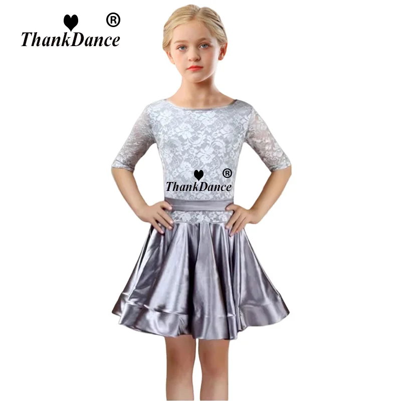 Kids Latin Dance Dress Lace Latin Dress For Girls Dance Clothes Rumba Ballroom Dance Competition Clothing for kids
