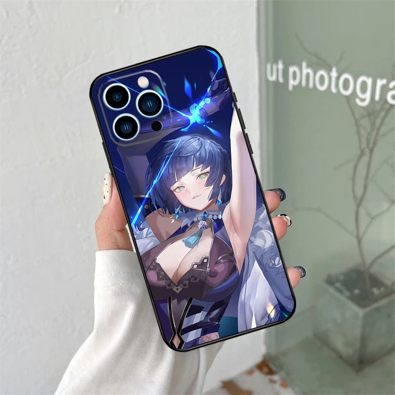 Yelan Genshin Impact Case For iPhone 15 14 Pro Max 11 Pro Max 12 13 Mini X XR XS Max SE 2020 7 8 Plus Phone Cover