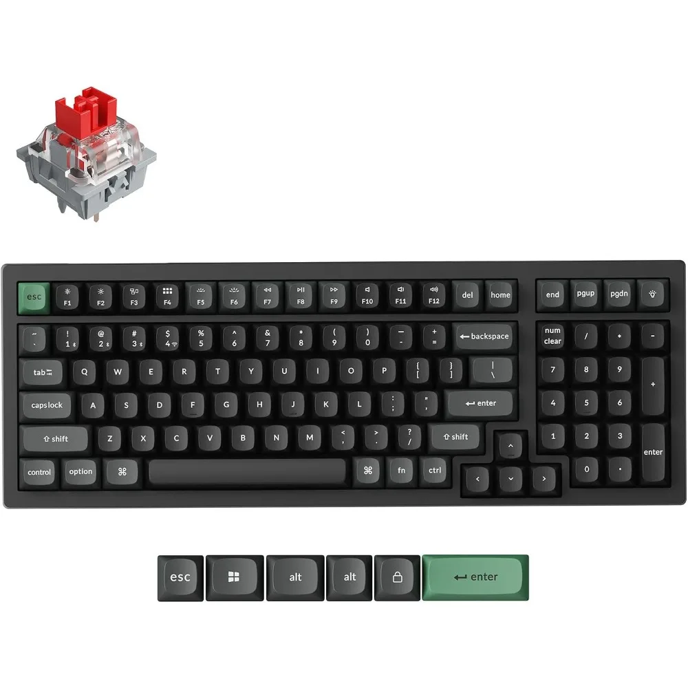 Wireless 8K Mechanical Keyboard 96% with Numpad, RGB Backlit, Multi-Connectivity, Hot-Swappable, PBT Keycaps