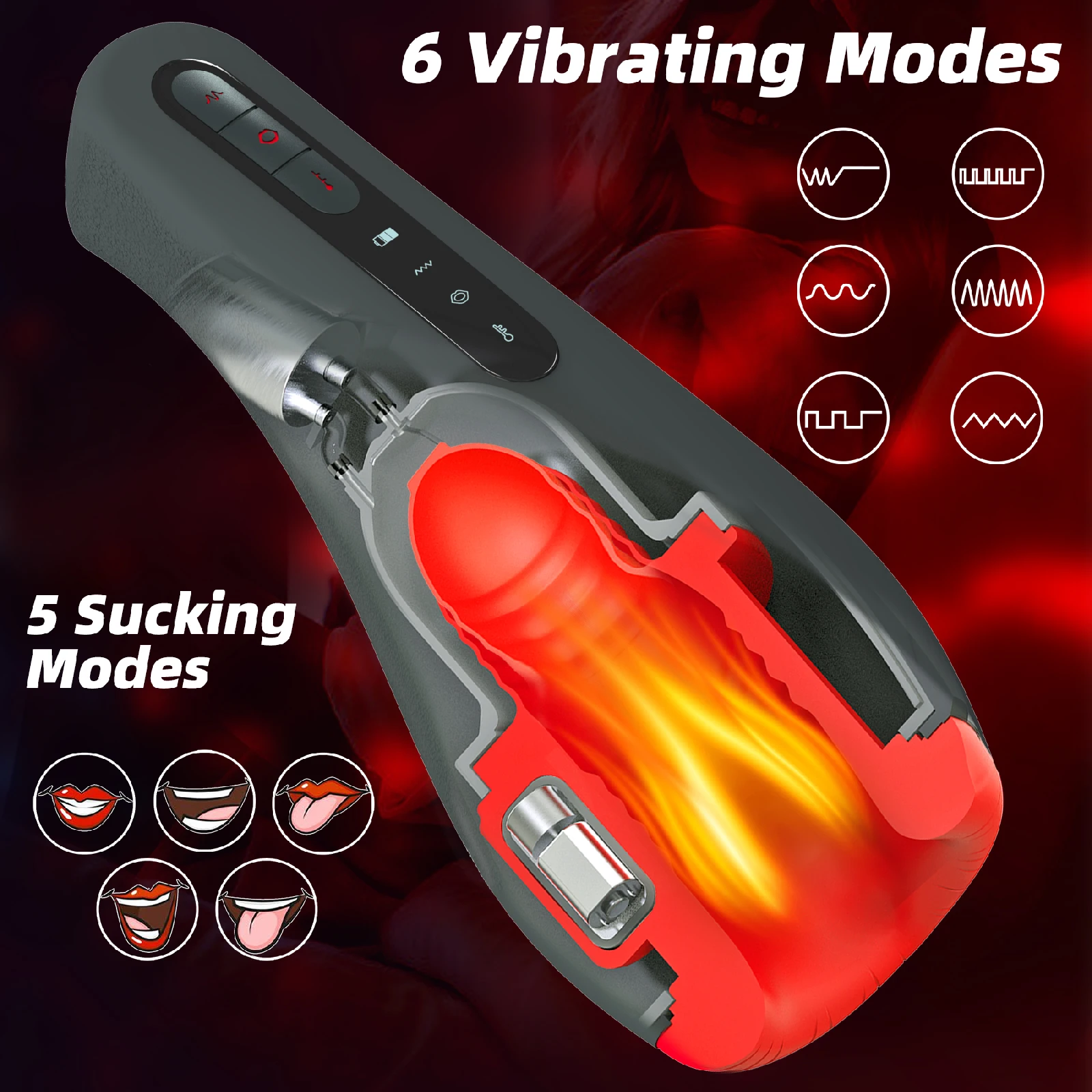 Otouch-Airturn 2 Masturbador Masculino Automático, Chupando Boquete, Máquina de sexo, Aquecimento Vibratório Vagina, Masturbação Brinquedos Sexuais para Homens