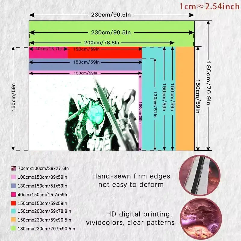 1PC Stylizzato Futuristico Robot Mech Accenti Verde Arazzo Incandescente Verde Elemento Circolare Arte Della Parete per la Camera Da Letto Soggiorno Decor