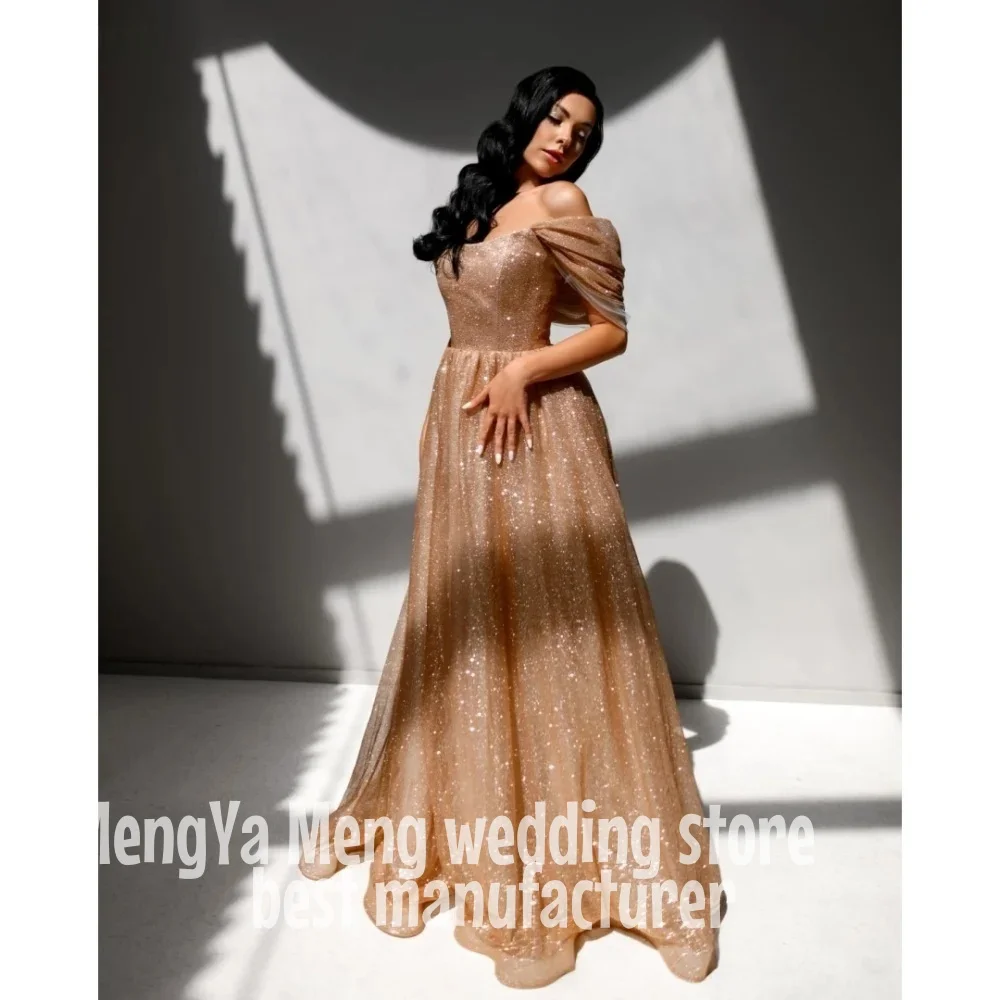 

ZHUISHU Customized Champagne Sequin One Shoulder robes de soirée Strapless Backless Evening Dresses Floor-Length Prom Dress 2025