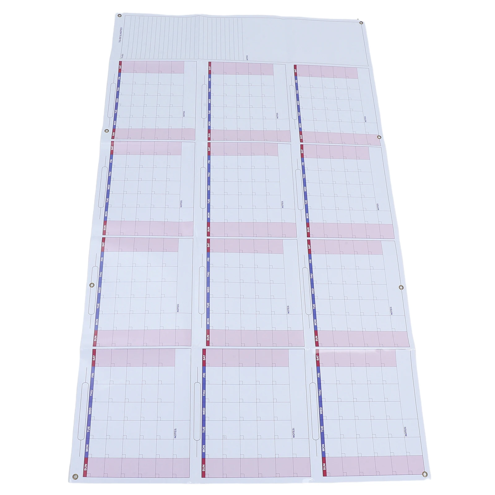 

1 set Wall Mounted Dry Erase Calendar 12 Months Undated Large Blank Monthly Planner Home Office School Yearly Calendars