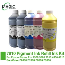 11x1000ML Universal Pigment Ink Refill Ink Kit For Epson Stylus Pro 7900 9900 7910 4900 4910 SureColor P6000 P7000 P8000 P9000