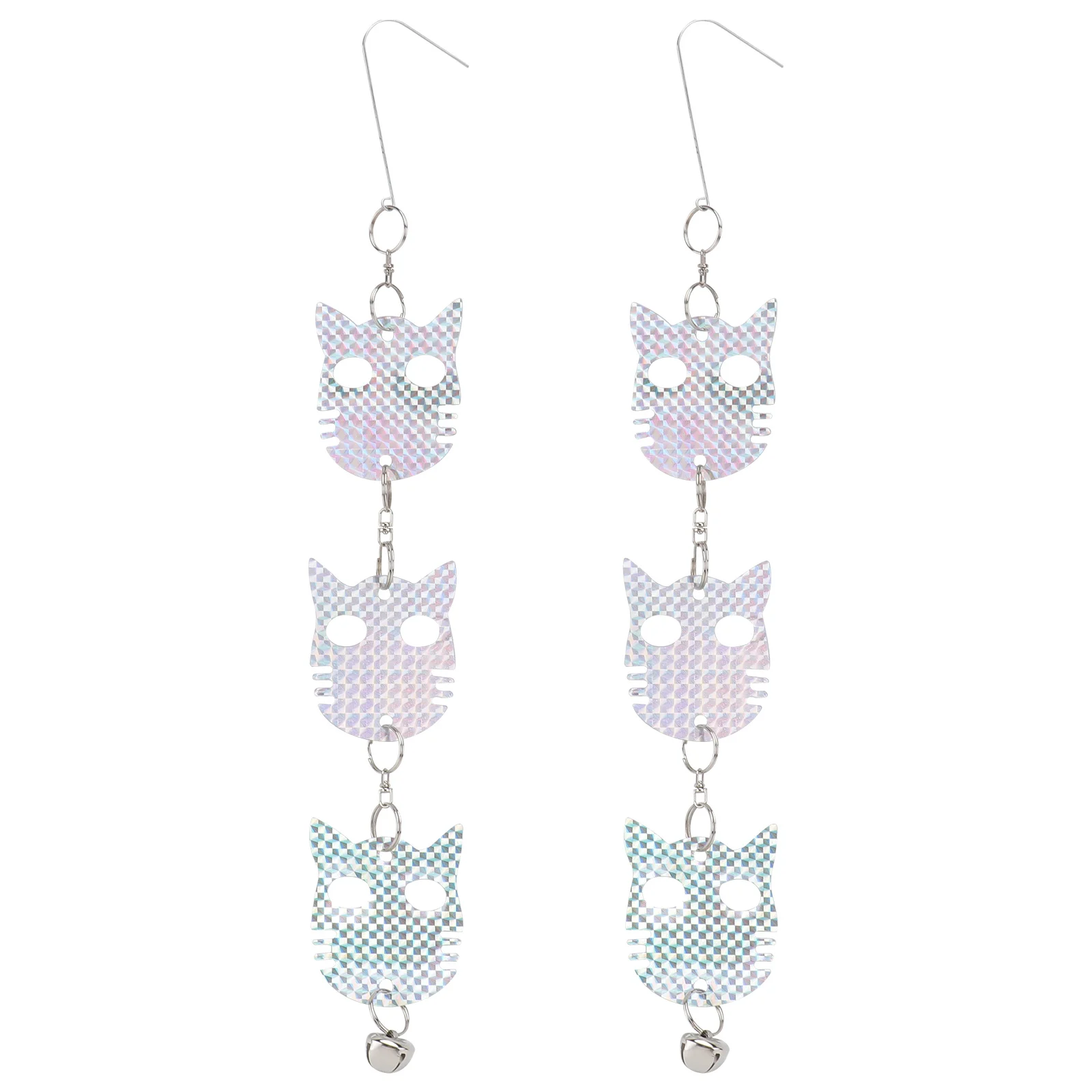 

2pcs Cat Head Bird Repellent Pendant Reflective Garden Decor Outdoor Yard Balcony Hanging Device For Home Garage Orchard