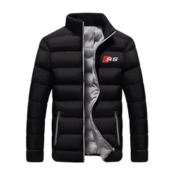 2024 Autumn Selling Audi-RS England style Print Solid Color Cotton Men Long Sleeve Popular Jacket Zip Comfortable Down Jacket