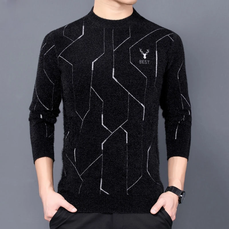 2023 Crew-neck Sweater Men's Sweater Winter Cold Jumper Base Jacquard Sweater