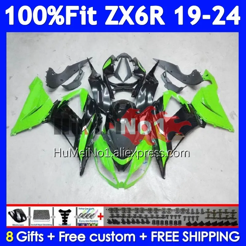 Factory Green Body For KAWASAKI NINJA ZX 6R 636 ZX6R 19 20 21 22 23 250No.35 ZX-6R ZX-636 ZX636 2019 2020 2021 2022 2023 Fairing