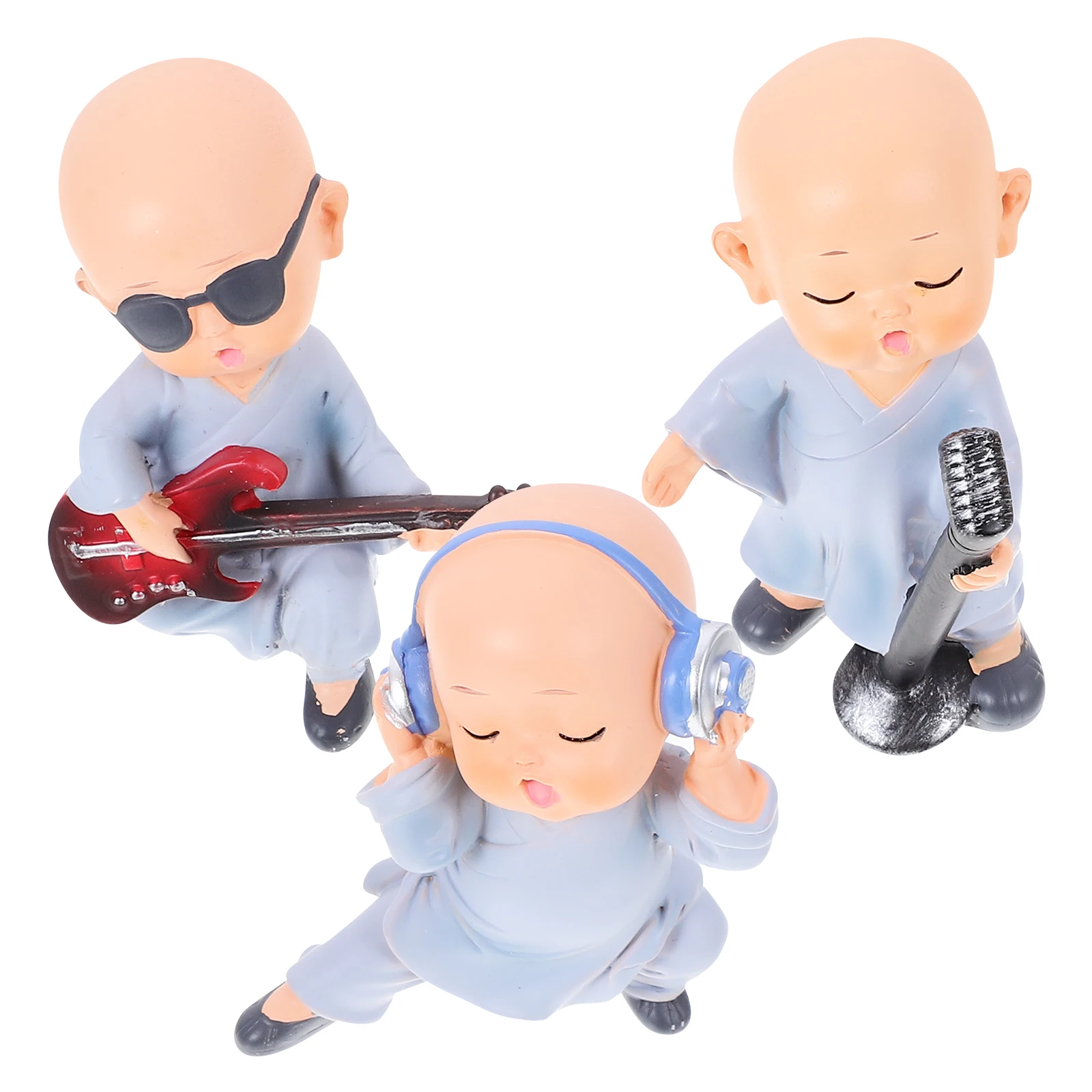 

3 Pcs Car Dashboard Accessories Creative Decor Buddha Statue Home Decorations Models Small Adornments Resin