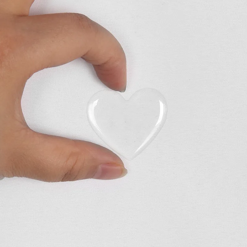 25.4mm Heart Clear Domed Epoxy Sticker For Bottle Caps 3D Effect Easy Sealer