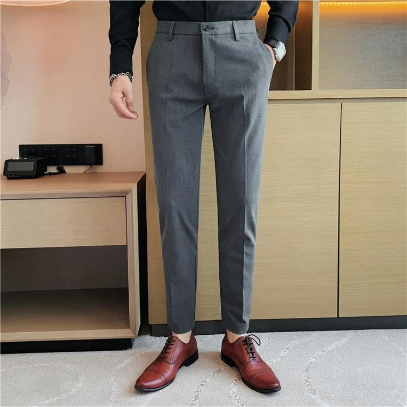 

Autumn Solid Color Suit Pants Men Casual Business Trousers High-quality Office Social Wedding Party Suit Pant Men Clothing 28-40