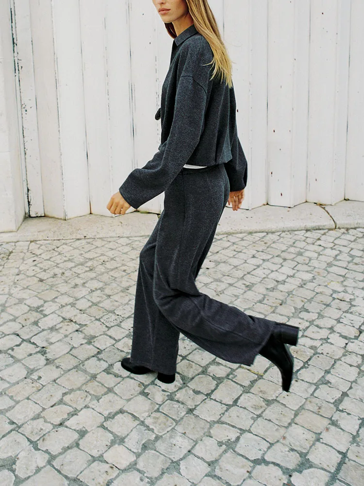 شتاء 2025 جديد المرأة Jaet ملابس خارجية منقوشة السراويل عادية Sle طويلة Sve ort طول زر إغلاق مادة أخرى 00% #2