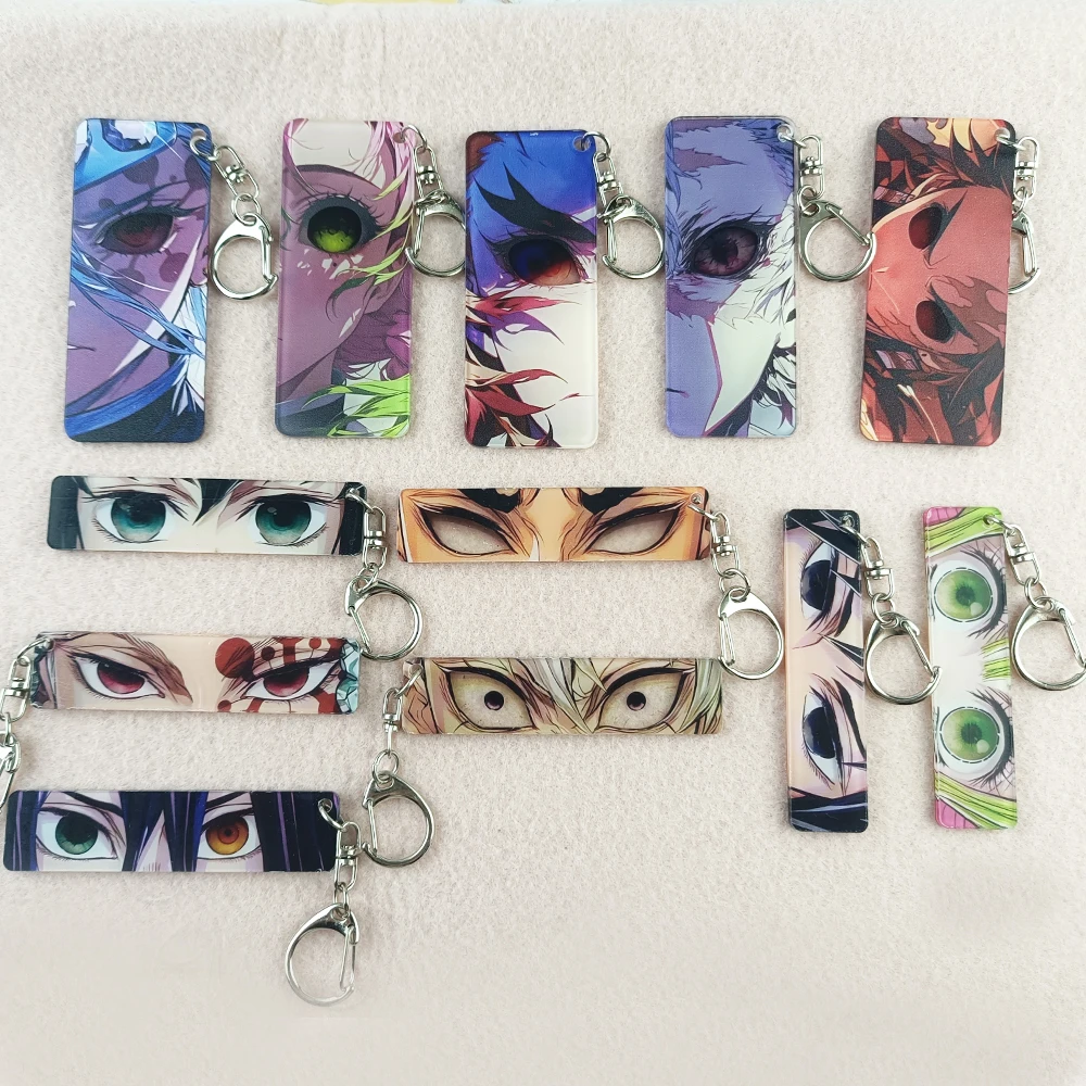 Demon Slayer Acrylic Keychain Anime Figure Peripheral Translucent Card Bookmark Backpack Pendant Creativity Funny Toys Gifts view 2